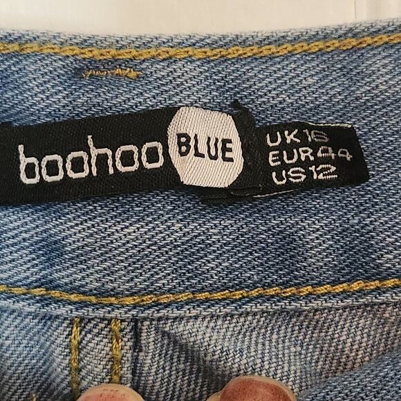 Destroyed Jeans Light Wash Light Blue Distressed Denim Women's Size 12 Y2K - Picture 7 of 10